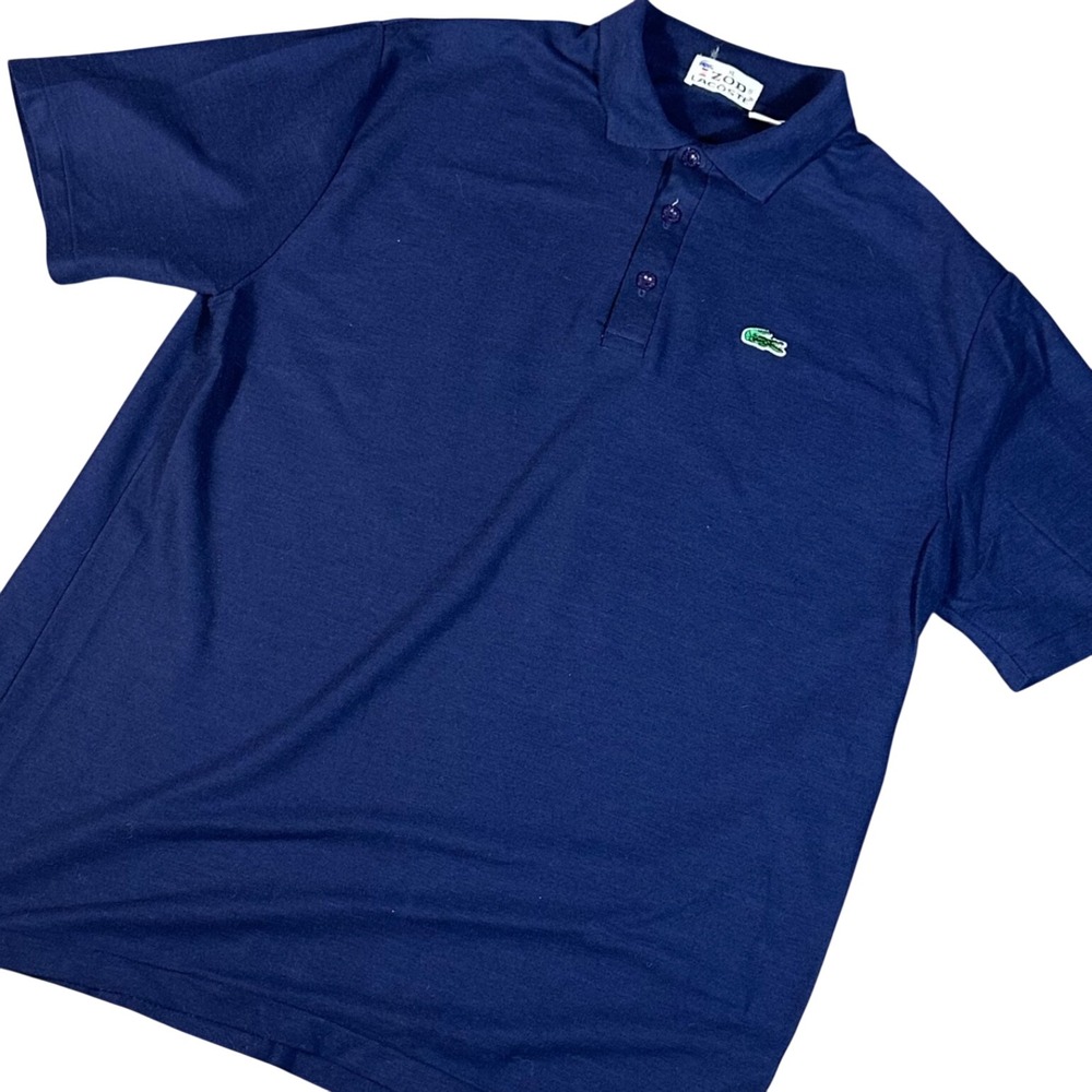 Izod Lacoste Polo Shirt Mens XL Navy Blue Short Sleeve Vintage Crocodile Logo